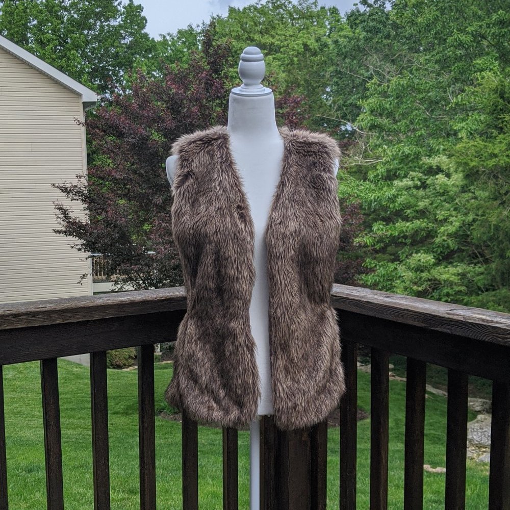Old Navy Tan Faux Fur Vest